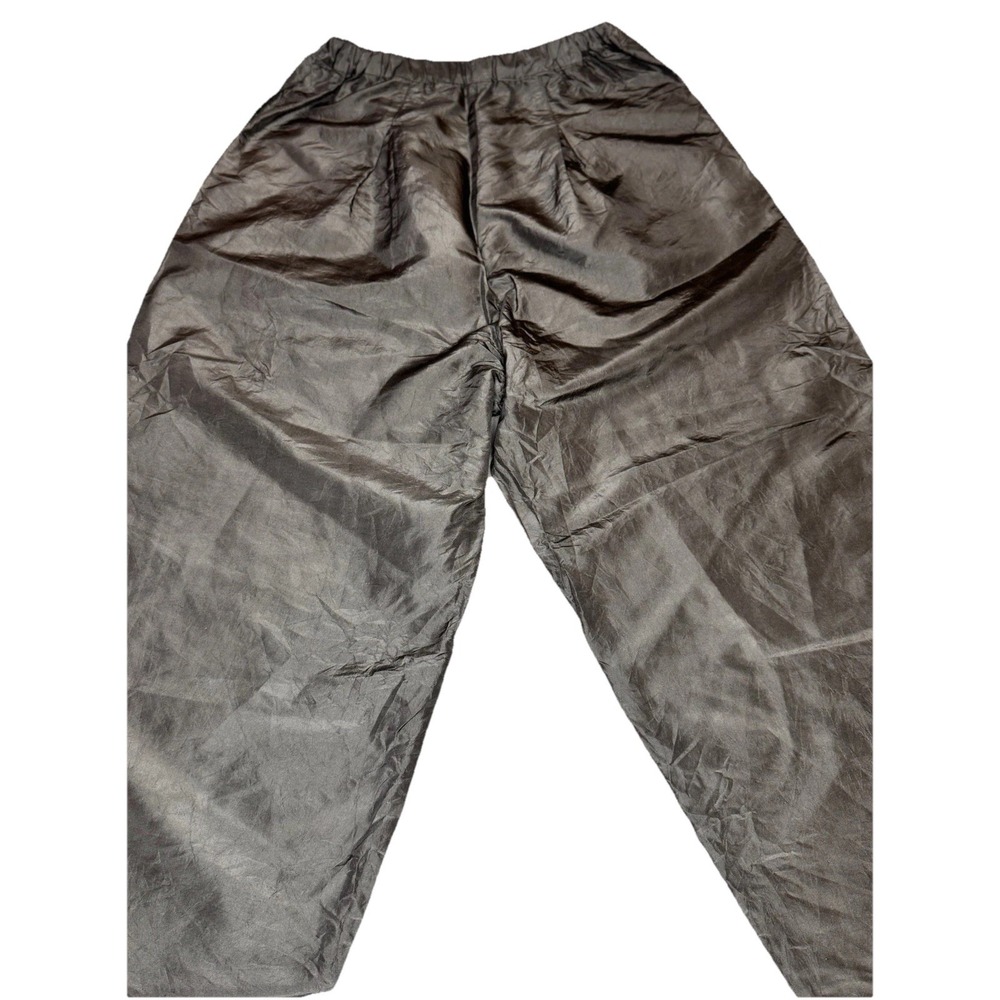 Eleven Stitch Design Barrel Silk Trouser Black Size Sm Vintage Quiet Luxury
